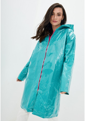 Turquoise raincoat